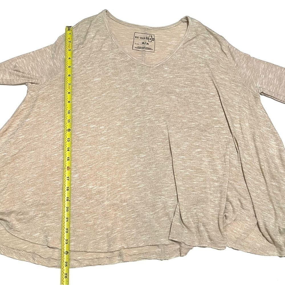 Urban Outfitters We The Free Woman Sand Long Sleeve V Neck Shirt Size M - Picture 15 of 16